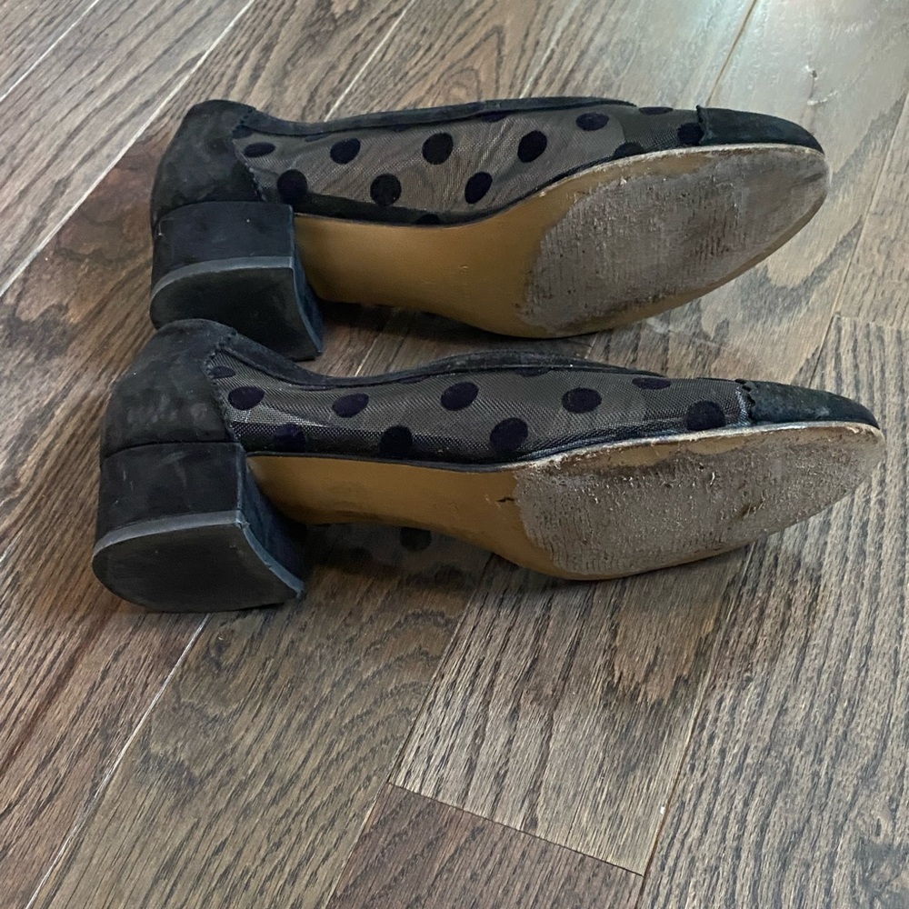 Black Polka Dot Mesh Ballet Flats - Picture 3 of 4